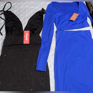 Black dress and two pieces outfit / size S / SHEIN